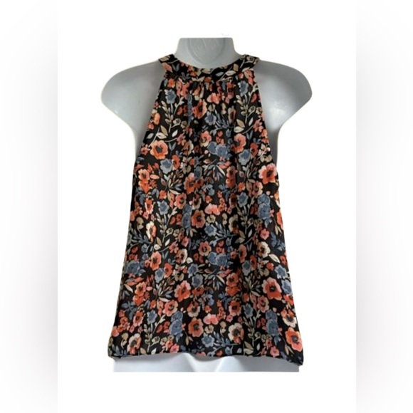 Joie Sleeveless Floral Print Silk Blouse - Picture 3 of 4